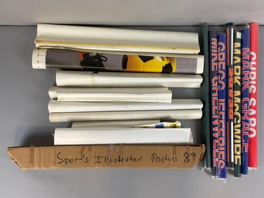 Large Group of 1980s Baseball, Football , and Hockey Posters