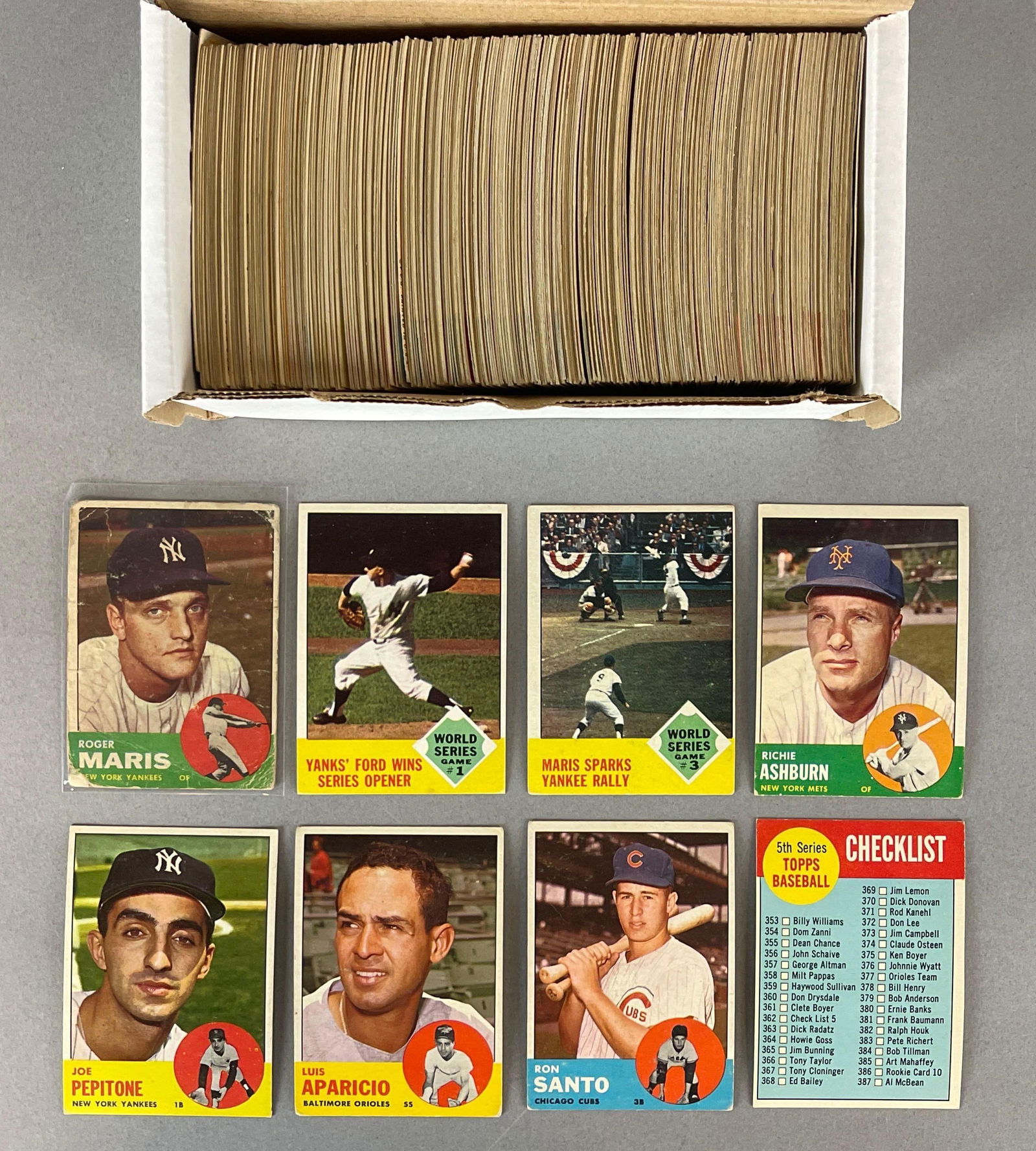 360+ 1963 Topps Baseball Cards with HOFs, Stars, and Rookies (1 of 3)