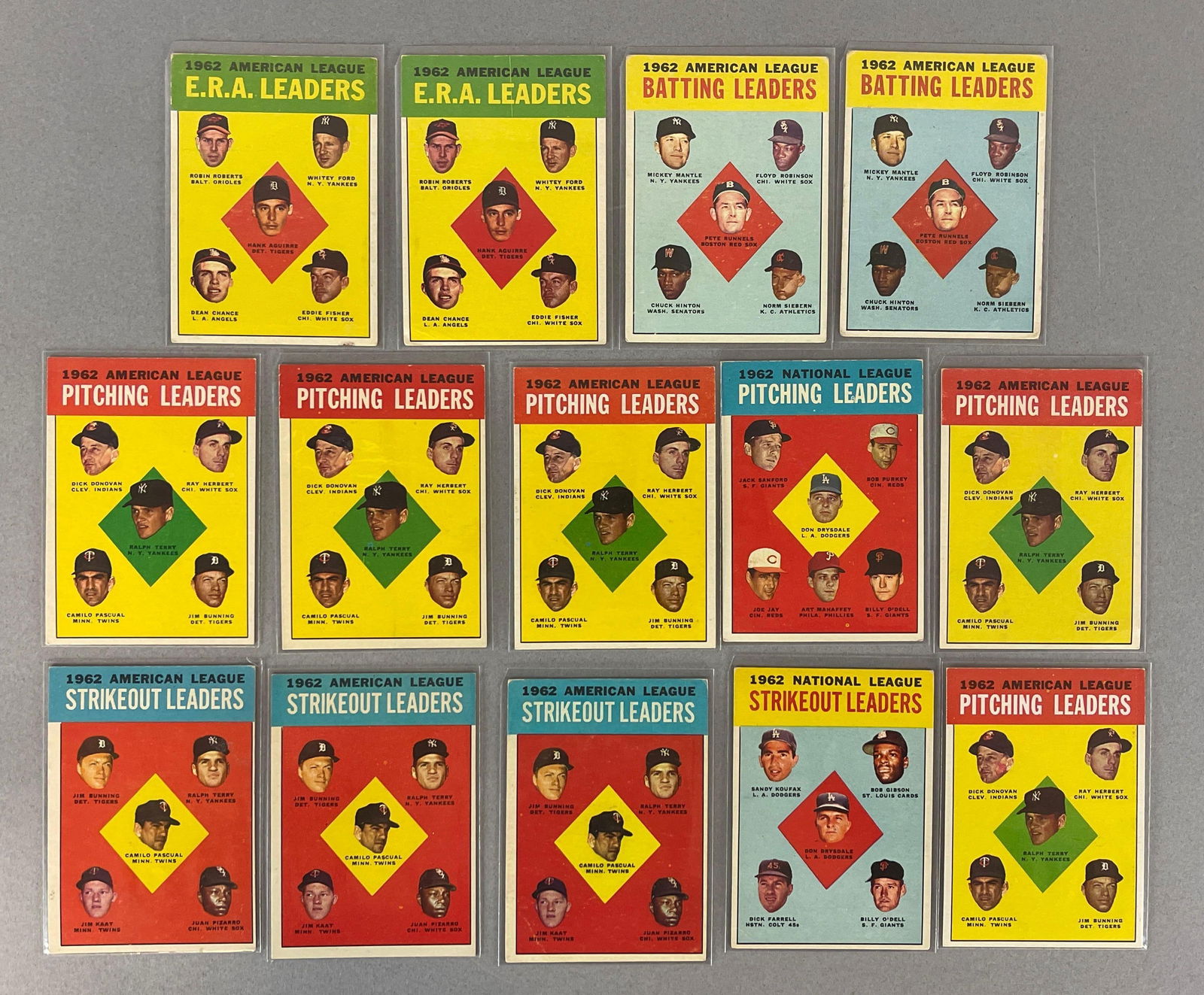 14 - 1963 Topps Baseball Leaders Cards #2 - 10 (1 of 2)