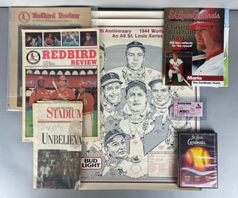 Group of St. Louis Cardinals Memorabilia with McGwire 62nd HR Ticket and More
