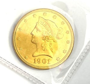 1901 $10 US Liberty Gold Head Coin