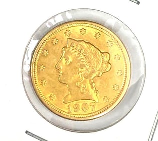 1907 US $2.50 Liberty Head Gold Coin