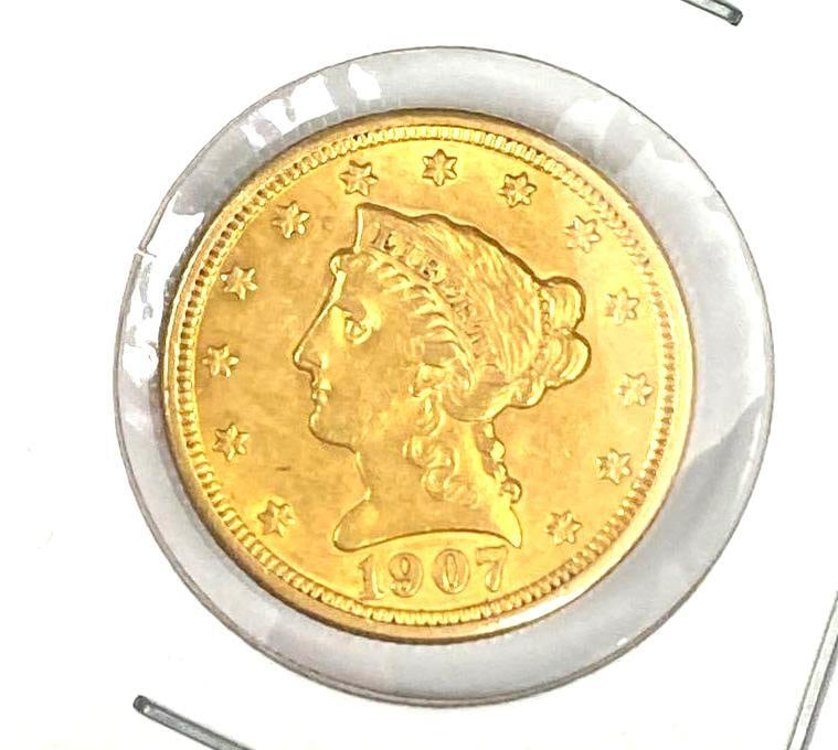 1907 US $2.50 Liberty Head Gold Coin: 1907 US $2.50 Liberty Head Gold Coin