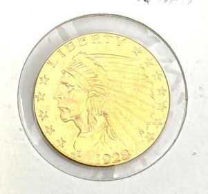 1928 US $2.50 Indian Head Gold Coin