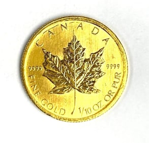 2003 Canada $5 Maple Leaf 1/10th oz .999 Fine Gold Coin