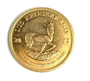 2012 South Africa Krugerrand 1/10 oz .9999 Fine Gold Coin