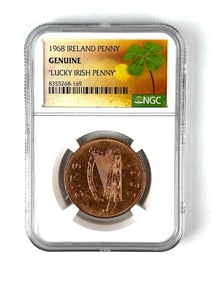 1968 Irish Penny NGC Genuine