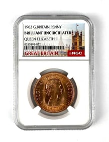 1962 Great Britain Penny NGC Brilliant Uncirculated