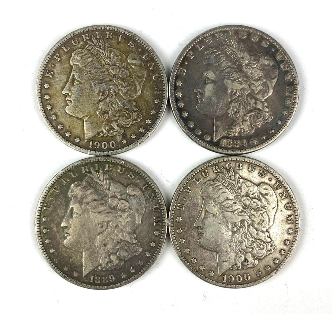 Group of 4 US Morgan Silver Dollars (1 of 2)