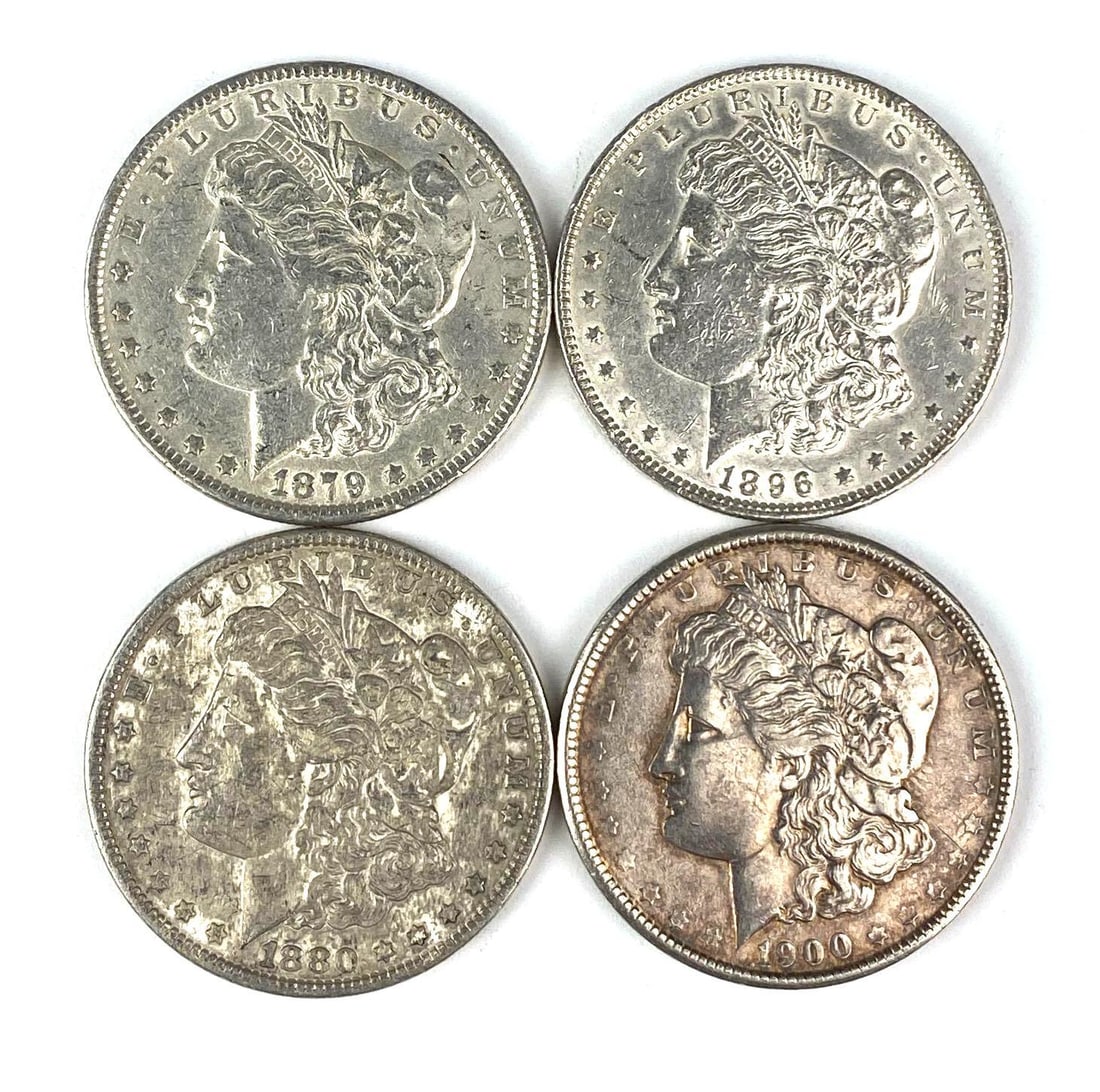 Group of 4 US Morgan Silver Dollars (1 of 2)