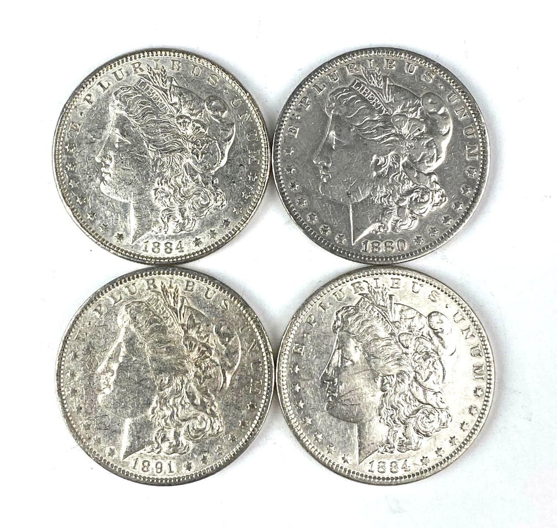Group of 4 US Morgan Silver Dollars (1 of 2)