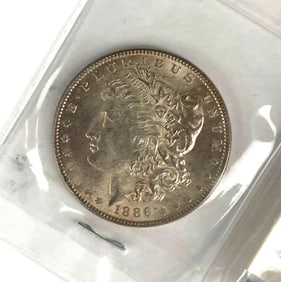 1886 P US Morgan Silver Dollar AGA Graded MS 64/64