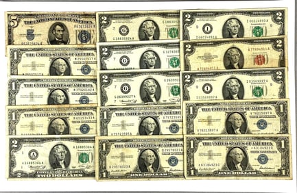 Group of Assorted U.S. Currency Silver Certificates and others