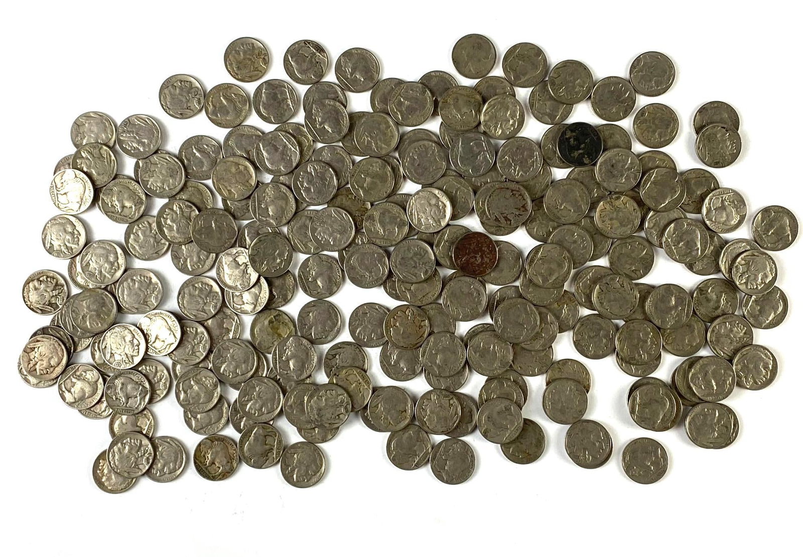 large Group of US Buffalo Nickels (1 of 1)