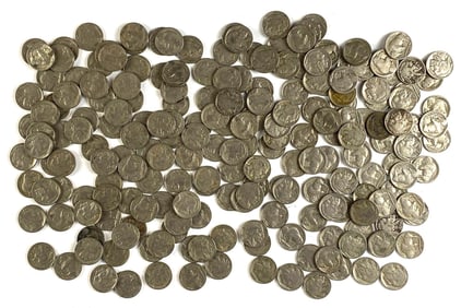 Large Group of US Buffalo Nickels