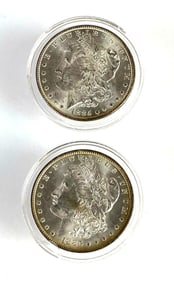 Lot of 2 1885 US Morgan Silver Dollars