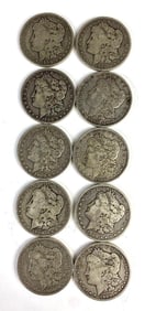 Group of 10 1900 US Morgan Silver Dollars