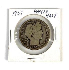 1907 Barber Silver Half Dollar