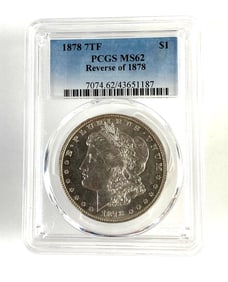 PCGS Graded 1878 7TF Morgan Dollar MS62