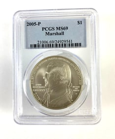 PCGS Graded 2005 John Marshall Commemorative Dollar MS69