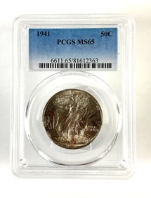 PCGS Graded 1941 Walking Liberty Half Dollar MS65