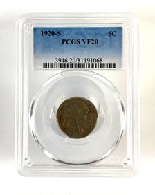 PCGS Graded 1920 Buffalo Nickel VF20