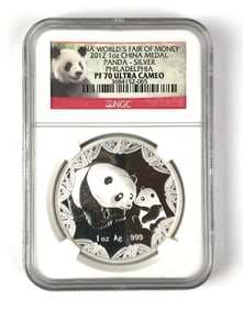 2012 ANA Worlds Fair of Money China Panda Medal NGC Graded PF70