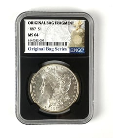 1887 US Morgan Silver Dollar $1 NGC Graded MS64