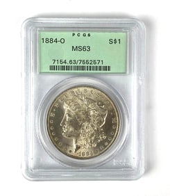 1884 O US Morgan Silver Dollar $1 PCGS Graded MS63