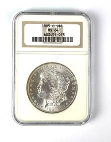 1885 O US Morgan Silver Dollar $1 NGC Graded MS64