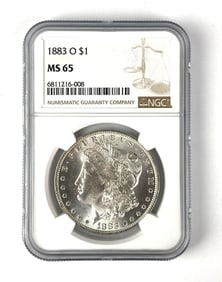 1883 O US Morgan Silver Dollar $1 NGC Graded MS65