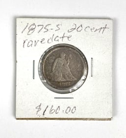 1875 S US Seated Liberty 20 Cent Piece
