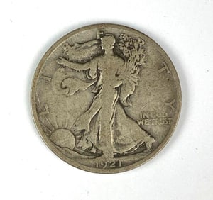 1921 US Walking Liberty Half Dollar