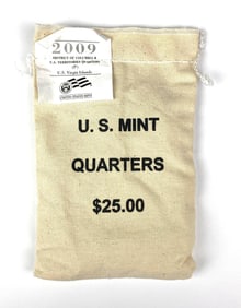 2009 P US Mint $25 US Virgin Islands Quarters in Original Canvas Bag