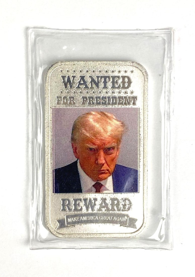 Highland Minting Trump Wanted For President 1 oz .999 Fine Silver Ingot/ Bar: Highland Minting Trump Wanted For President 1 oz .999 Fine Silver Ingot/ Bar