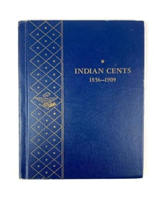 Complete Set of 58 Indian Head Cents in a Whitman Album