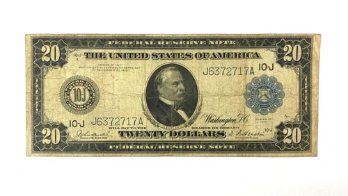 1914 US $20 Federal Reserve Note
