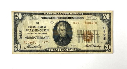 1929 National Currency Note District of Columbia