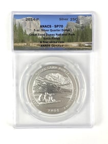 2014 P US Mint ATB 5 oz Silver Great Sand Dunes National Park ANACS SP70