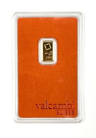 Valcambi Suisse 1 Gram .999 Fine Gold Ingot/ Bar