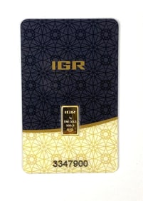 IGR 1 Gram .999 Fine Gold Ingot/ Bar