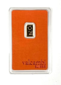 Valcambi Suisse 1 Gram .999 Fine Gold Ingot/ Bar