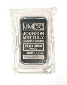 Johnson Matthey 1 oz .999 Platinum Ingot/ Bar