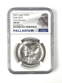 2021 US Eagle $25 Palladium NGC Graded MS69