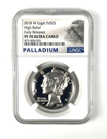 2018W  US Eagle $25 Palladium NGC Graded PF70