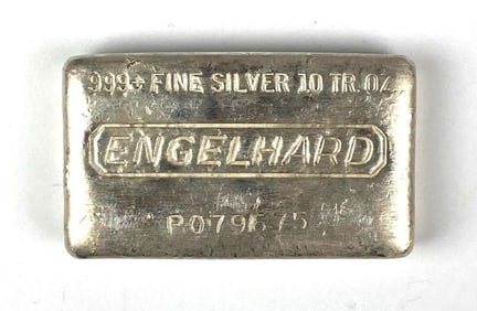 Engelhard 10 oz .999 Fine Silver Block Bar