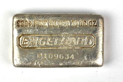 Engelhard 10 oz .999 Fine Silver Block Bar