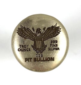 Pit Bullion 1oz .999 Fine Silver Round