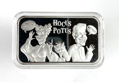 UMS 1 oz .999 Fine Silver Bar/Ingot "Hocus Potus"