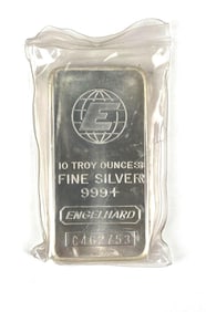 Engelhard 10 oz .999 Fine Silver Ingot/ Bar